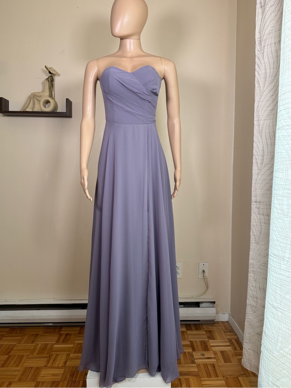 Strapless Lavender Evening Gown